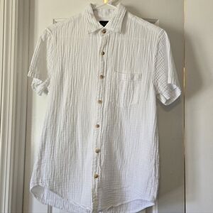 J. Crew White Casual Gauze Button Down Shirt (Sz S)